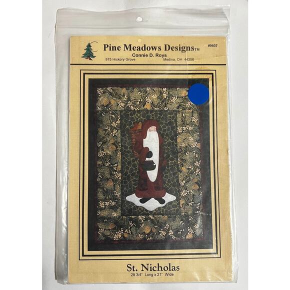 NEW Pine Meadows Design ST NICHOLAS Christmas Wall Hanging Pattern Kit - Picture 1 of 2